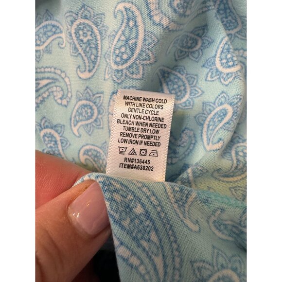 Muk Luks Three Piece Lounge Wear Set Size PM Aqua Stretch Pocket Shirt Pants Car - Picture 13 of 13